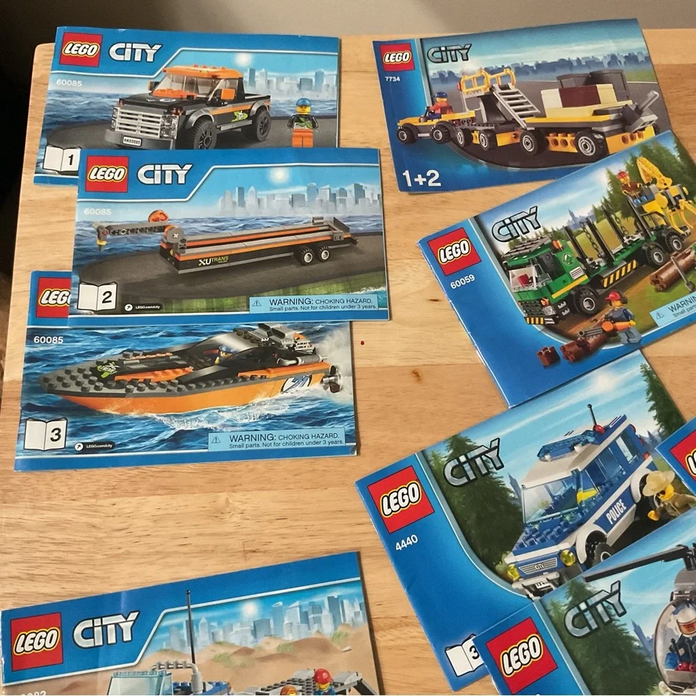 Lot x24 Lego City Instruction Manuals Only 7208 4440 60085  Police Fire Car Plow